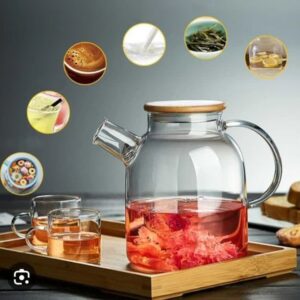 قوری پیرکس شعله مستقیم درب بامبو