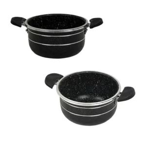 قابلمه تک سایز 20 گرانیت با درب پیرکس