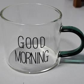 شات پیرکس Good Morning دسته رنگی | لیوان شیشهای اسپرسو و نوشیدنی گرم و سرد